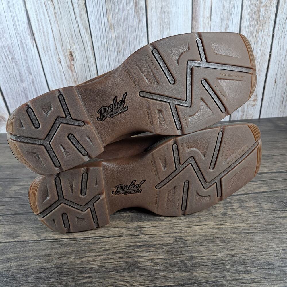 Rebel Durango Brown Army Green USA Print Western Boots Men's Sz 10 M (VGC) - Picture 7 of 10